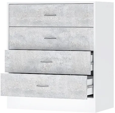 Детская комната Бриз ЛДСП, набор 4, Белый/Цемент светлый