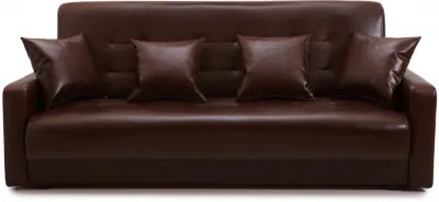 Диван-кровать Аккорд 140х190, книжка, пружинный блок, экокожа, цвет коричневый