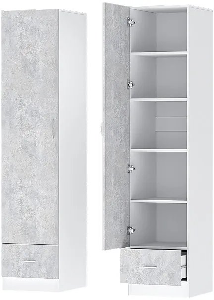 Детская комната Бриз ЛДСП, набор 6, Белый/Цемент светлый