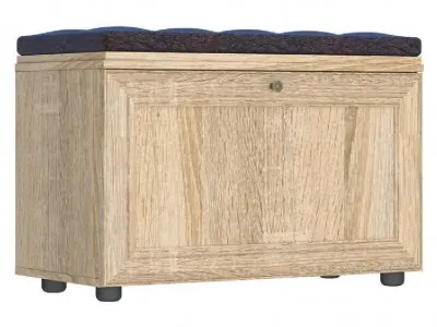 Оскар 7А Тумба для обуви, сонома/к/з черно-коричневый