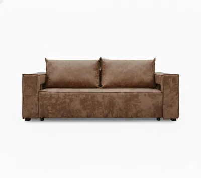 Диван-кровать Лофт Люкс Плюш с подсветкой, еврокнижка, независимый пружинный блок, 140х195, коричневый