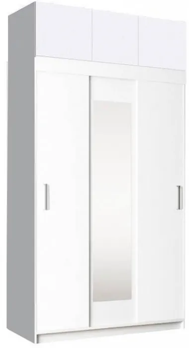 Бася Шкаф-купе с антресолью (Дуб крафт белый/Графит)