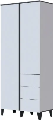 Амара Шкаф белый/серый графит