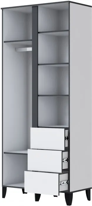 Амара Шкаф белый/серый графит