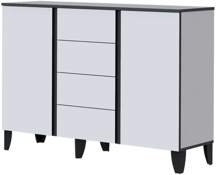 Модульная Гостиная Амара, композиция 2, Белый/Графит серый