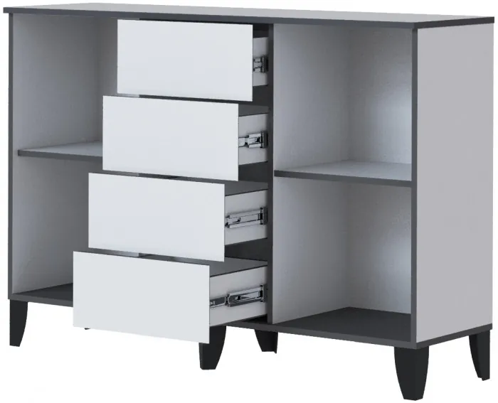 Модульная Гостиная Амара, композиция 2, Белый/Графит серый