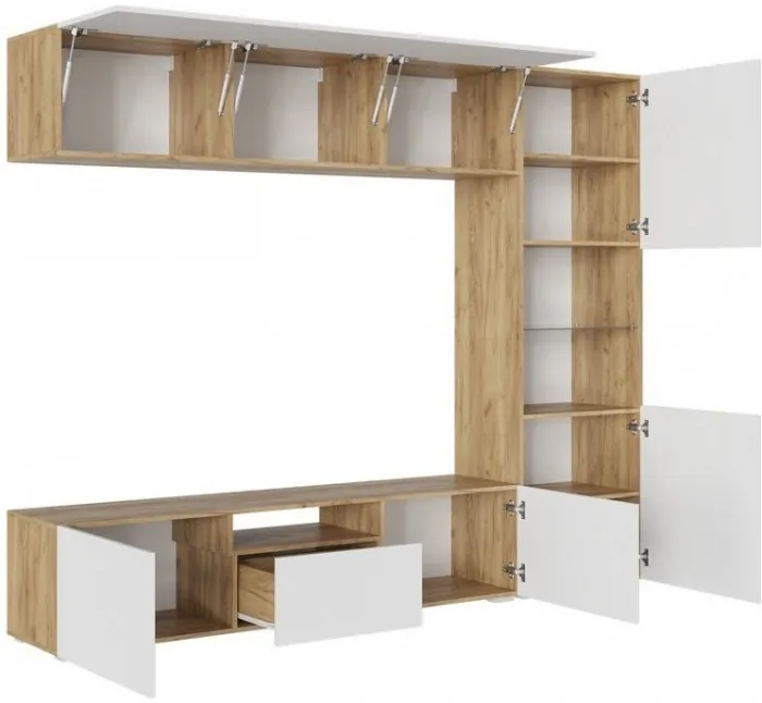 Гостиная Стенфорд (Крафт золотой / Белый матовый)