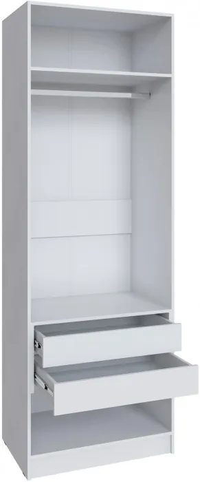 Шкаф Мадрид (0,8) с 2 ящ. внутри с зеркалом, Белый