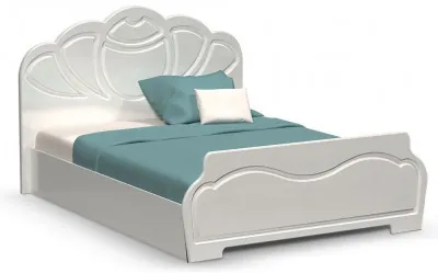 Гармония Кровать 1,4м (Белый глянец холодный, белый) (Белый)