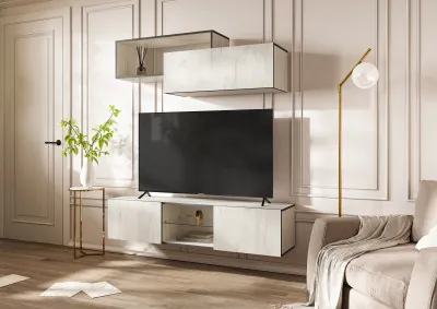 Норд Модульная Гостиная, вариант №1, Дуб крафт белый/Дуб крафт белый