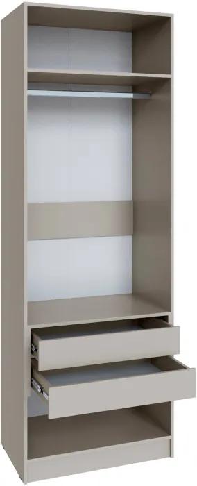 Шкаф Мадрид (0,8) с 2 ящ. внутри с зеркалом, Кашемир