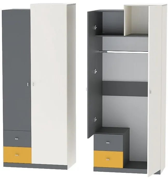 Модульная детская Клео набор 3 (Графит/Миндаль/Океан)