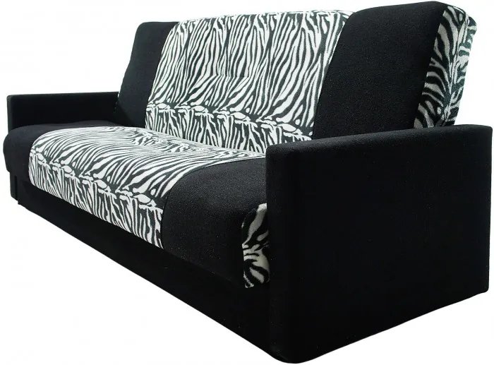 Раскладной диван-кровать, прямой, книжка, велюр, Честер зебра 120