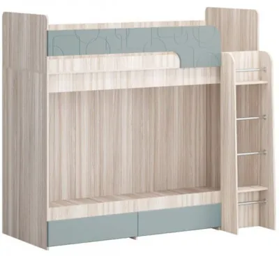 Двухъярусная кровать Бемби МДФ NEW, ясень (Обриета, Ясень шимо светлый)