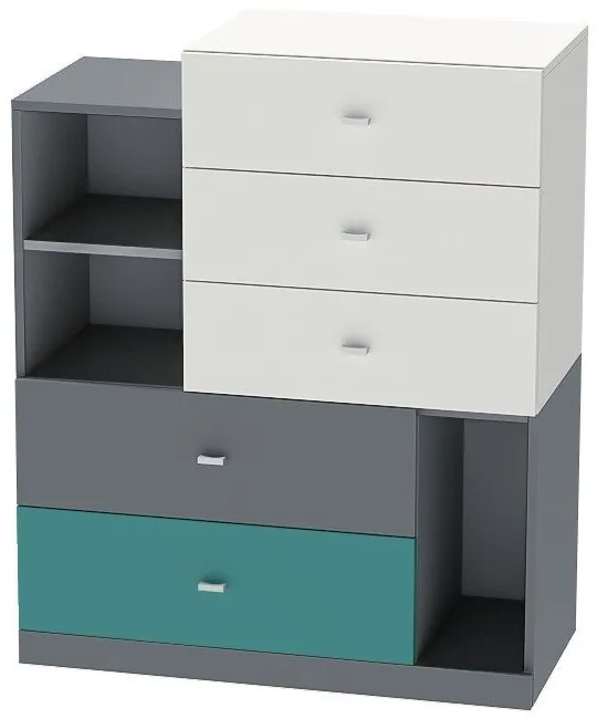 Модульная детская Клео набор 4 (Графит/Миндаль/Океан)