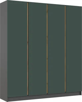 Келвин Шкаф 4-х створчатый 2000, Графит/Изумрудный