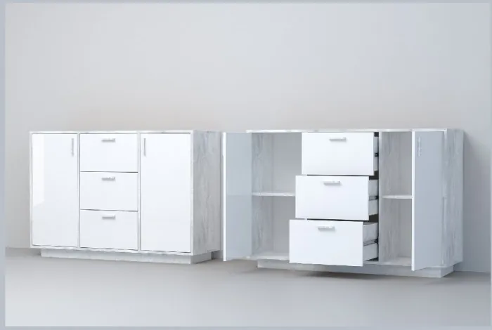 Эго Комод К-2 ПД (Камень Темный/Дуб Крафт Золотой)