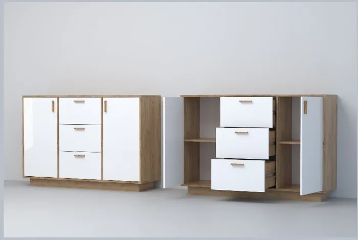 Эго Комод К-2 ПД (Камень Темный/Дуб Крафт Золотой)