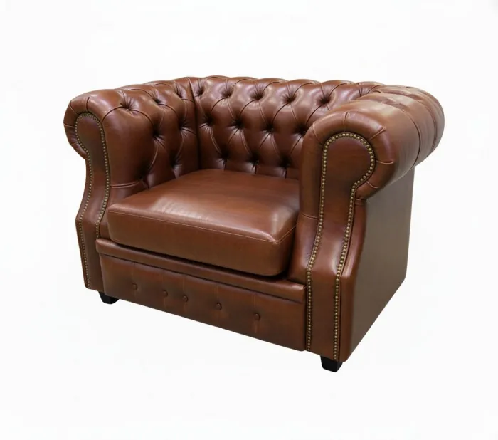 Кресло Честер ЛОФТ, экокожа, светло-коричневый