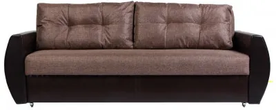 Диван-кровать Бостон 160х195, еврокнижка, рогожка/экокожа, коричневый