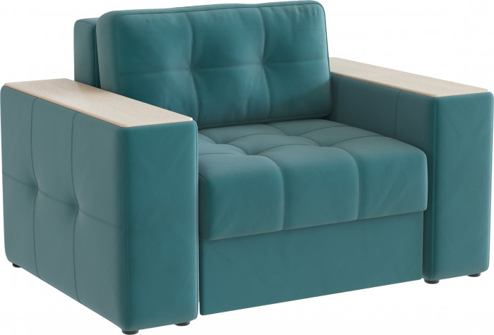 Кресло-кровать "Нави", Бирюза/МДФ клен кремовый