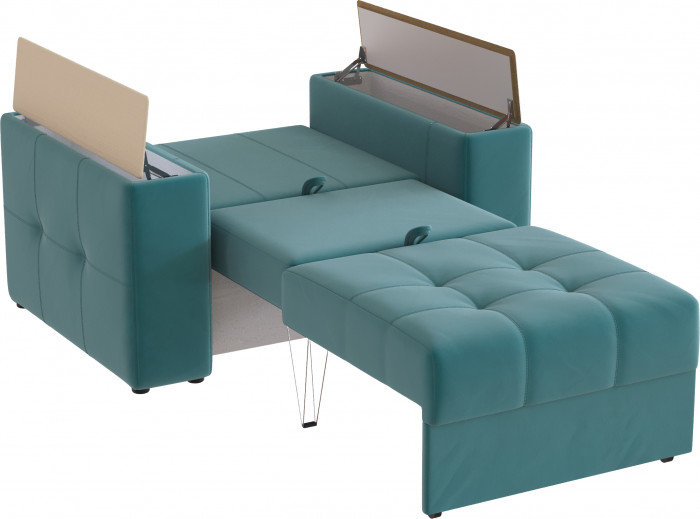 Кресло-кровать "Нави", Бирюза/МДФ клен кремовый