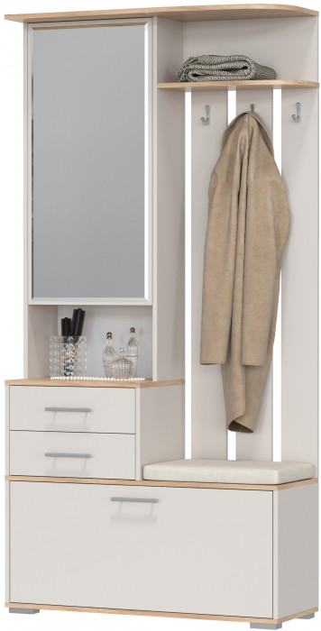 Прихожая 2-3431дкз/к.с Домино - Шкаф с вешалкой, дуб крафт золотой/кашемир серый