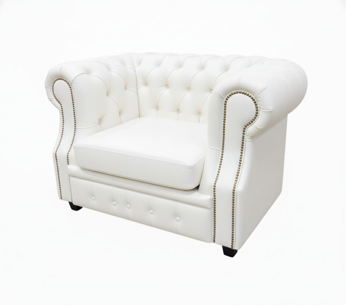 Кресло Честер ЛОФТ, экокожа, белый