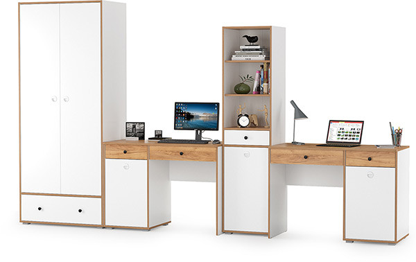 Вуди Компоновка № 29, белый премиум/дуб крафт золотой