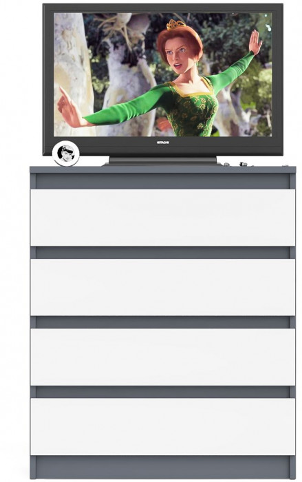 Мори Комод МК800.4, графит/белый