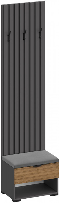 Модульная Прихожая Ома, набор №3, Графит/Дуб Тортуга, Simple 27