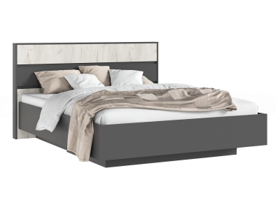 Роджина Кровать парящая 160 с ортопедом дерево, дуб крафт белый/графит