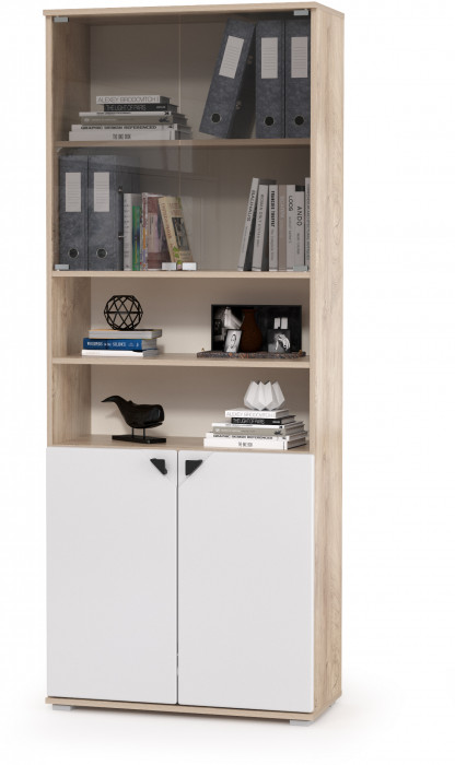 КР100 Бостон № 07, цвет дуб эндгрейн элегантный/фасады МДФ милк рикамо софт, 12.69+09.132+13.156+12.69+09.132, ШхГхВ 307,2х57,2х194,4 см.