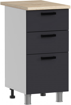 МК Аленушка Н3Я 400 Лаванда Сталь, скоба черный (со столешницей)