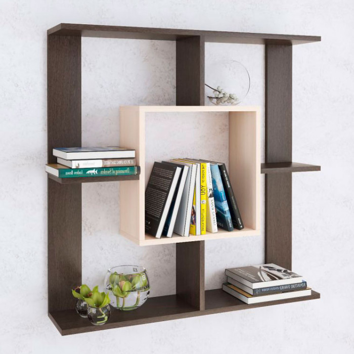 Полка навесная ПН-1 (850*850*180) венге/дуб молочный