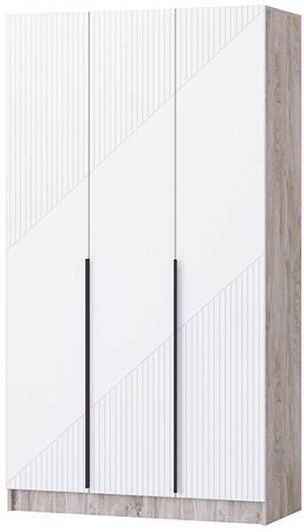 Шкаф Авис 1,2, Дуб эндгрейн/Белый софтач