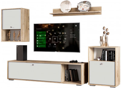 Гостиная &quot;Нанси&quot; дуб крафт серый/софт айвори