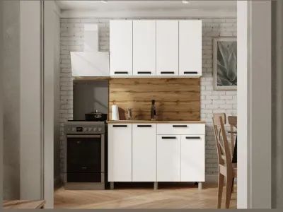 Кухонный гарнитур Осло 1,2м Карбон форфор