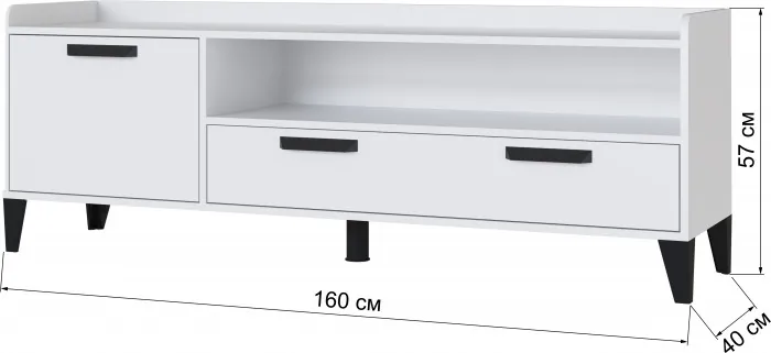 Тумба ТВ Парус-8, Дуб крафт серый/Графит