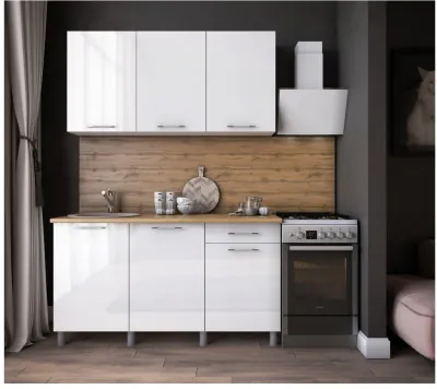 Кухонный гарнитур Танго 1,5м Белый