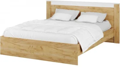 Адель Кровать (1,6) дуб крафт золотой/белый