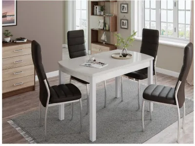 Стол обеденный Бостон-3 металл белый/белый гранит