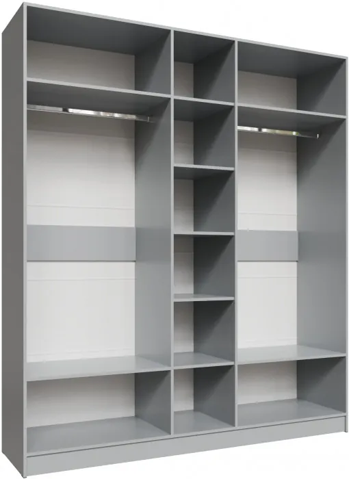 Шкаф Мадрид (2,0) с зеркалом, Камень серый