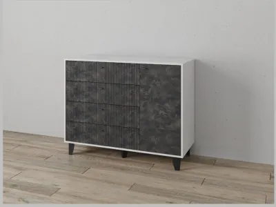 Комод Катрин-13 белый/мальта грей