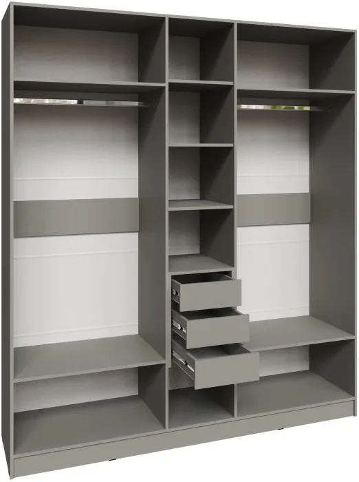 Шкаф Мадрид (2,0) с 3 ящ. внутри с зеркалом, Мокко