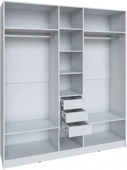 Шкаф Мадрид (2,0) с 3 ящ. внутри без зеркала, Белый/Ателье светлое