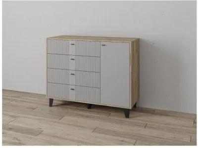 Комод Катрин-13 дуб крафт серый/серый