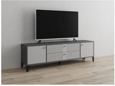 Тумба ТВ Парус-10 графит/светло-серый