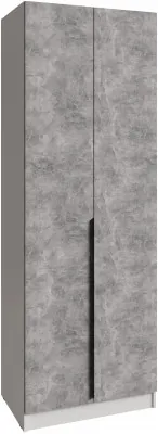 Шкаф Мадрид (0,8) с полками без зеркала, Белый/Ателье светлое