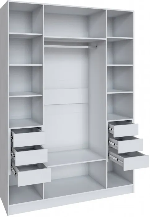 Шкаф Мадрид (1,6) с 6 ящ. внутри без зеркала, Белый